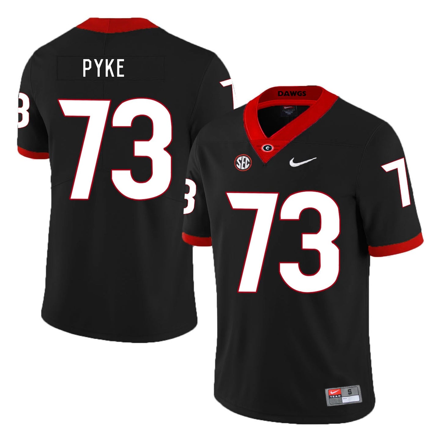 Greg Pyke 73 Black Style 2 College Football Jersey football jersey product view 1