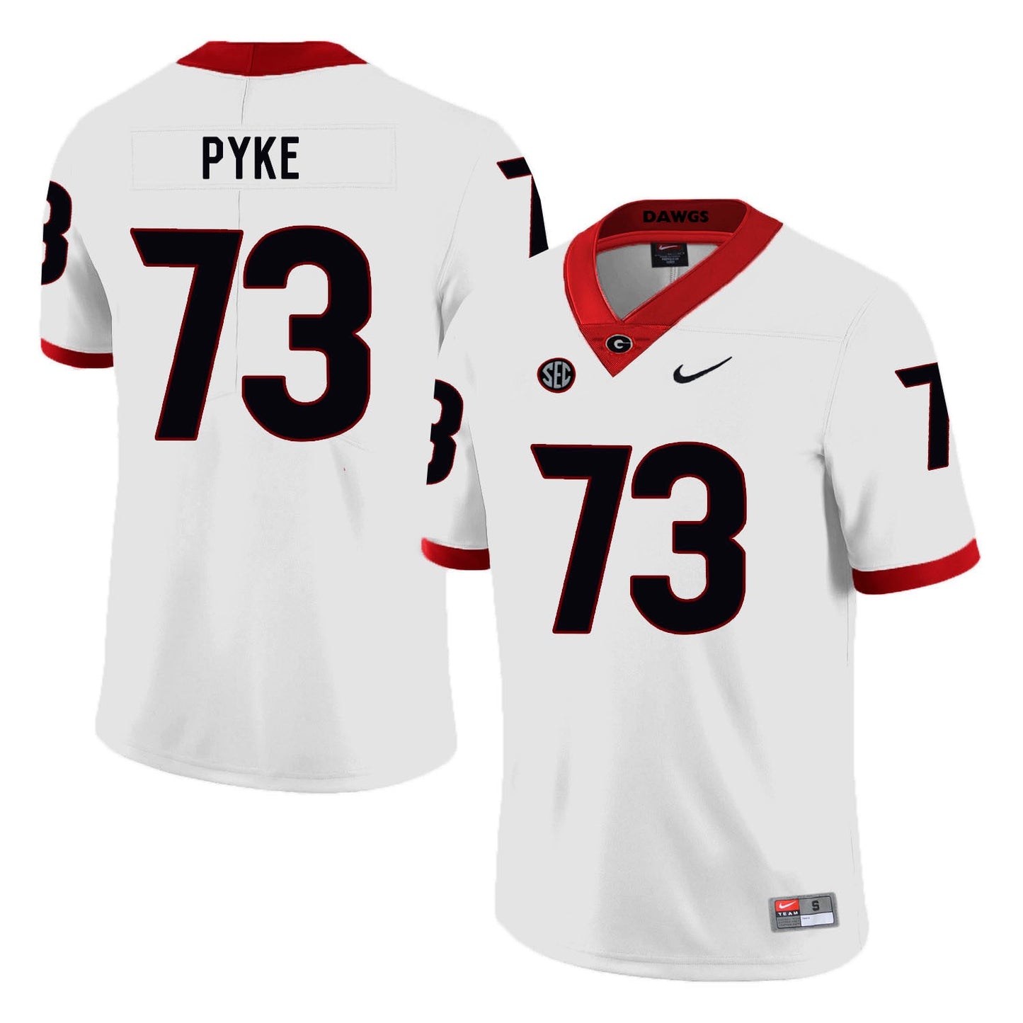 Greg Pyke 73 White Style 2 College Football Jersey football jersey product view 1