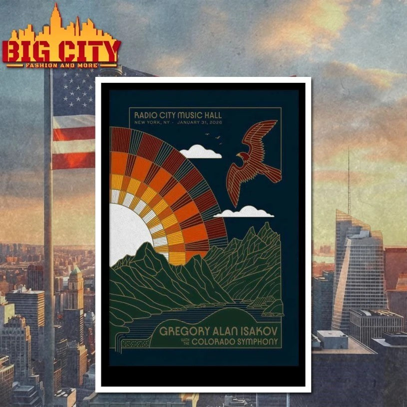 Gregory Alan Isakov Jan 31 2026 Radio City Music Hall - Adult & Kids T-Shirts, Sweatshirts & Hoodies apparel design preview 4