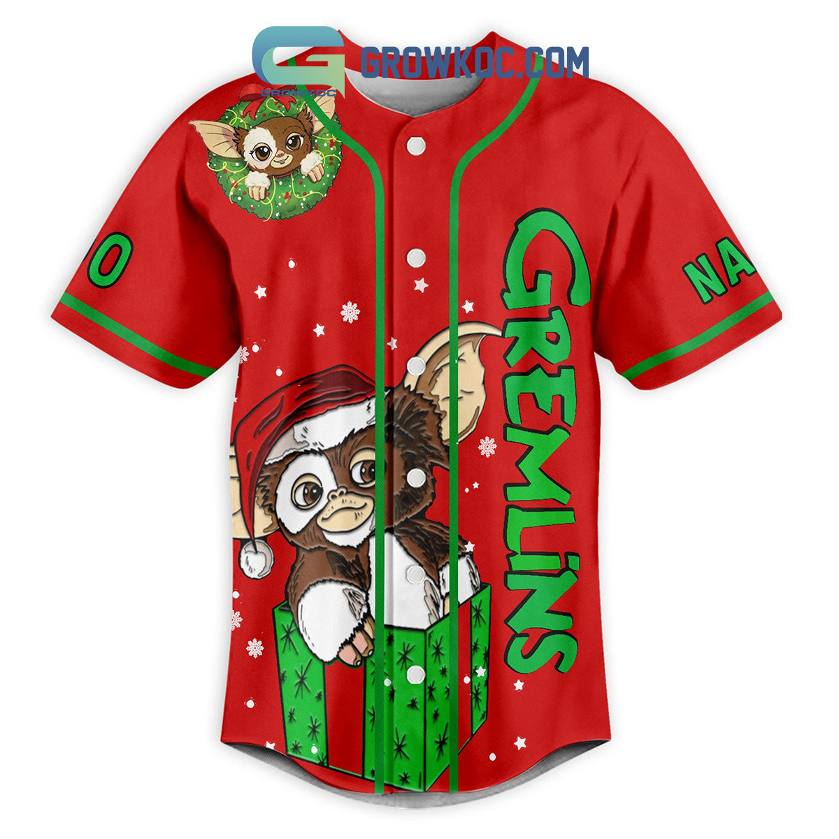 Gremlins Bright Light For Midnight Personalized Baseball Jersey baseball jersey product view 2