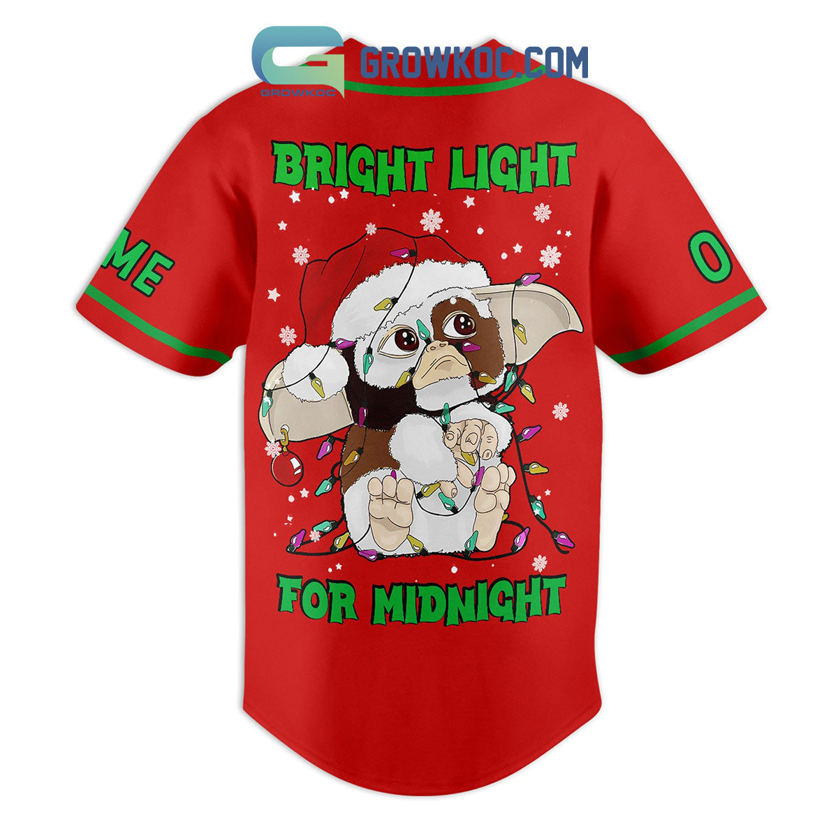 Gremlins Bright Light For Midnight Personalized Baseball Jersey baseball jersey product view 3