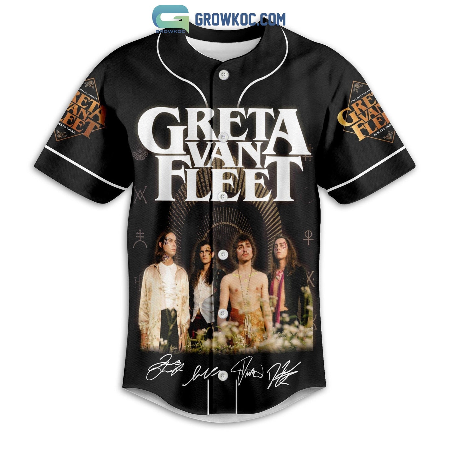 Greta Van Fleet The 2023 Starcatcher Tour Baseball Jersey baseball jersey product view 2