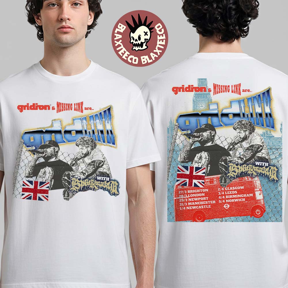 Gridiron x Missing Link Gridlink UK 2026 Tour Schedule Dates Two Sided T-Shirt Unisex T-shirt, Sweatshirt, Hoodie, Long Sleeve Tee - T-Shirt, Sweatshirt, Hoodie