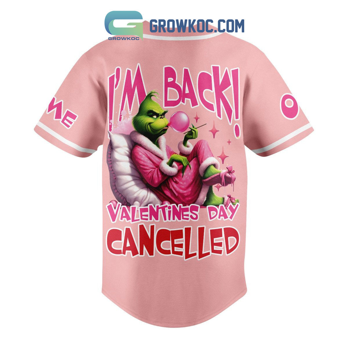 Grinch Steals Valentine’s Day Personalized Baseball Jersey baseball jersey product view 2
