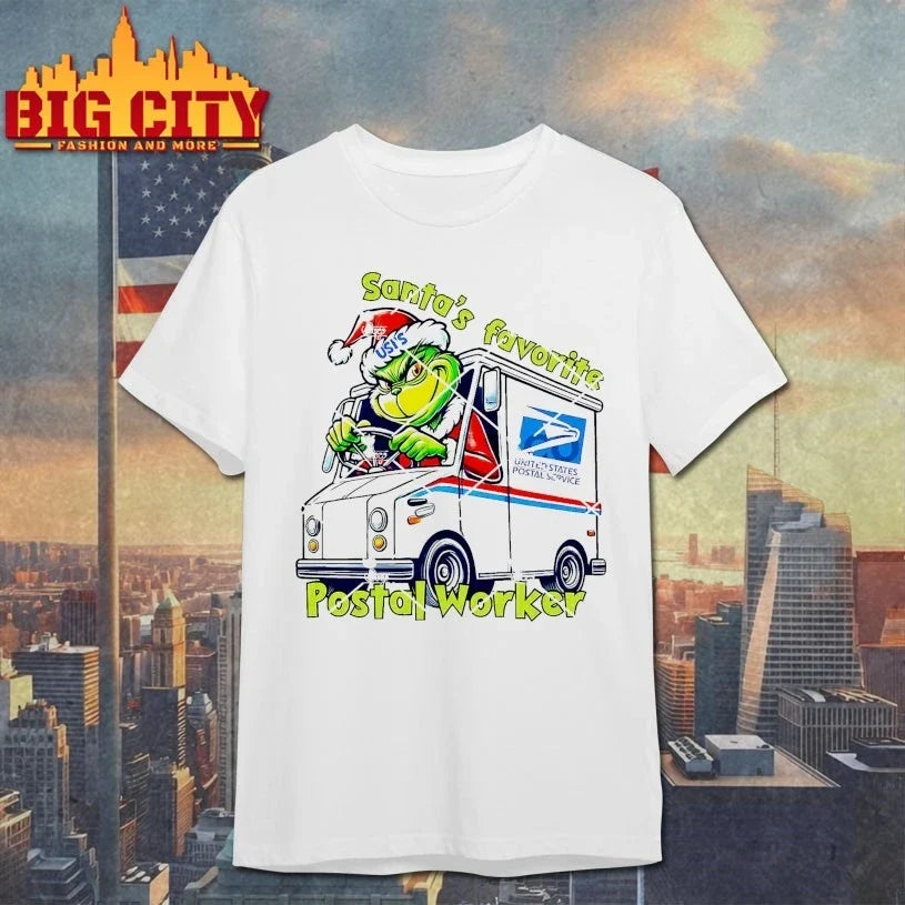 Grinch USPS Santas Favorite Postal Worker shirt Unisex T-shirt, Sweatshirt, Hoodie, Long Sleeve Tee - T-Shirt, Sweatshirt, Hoodie