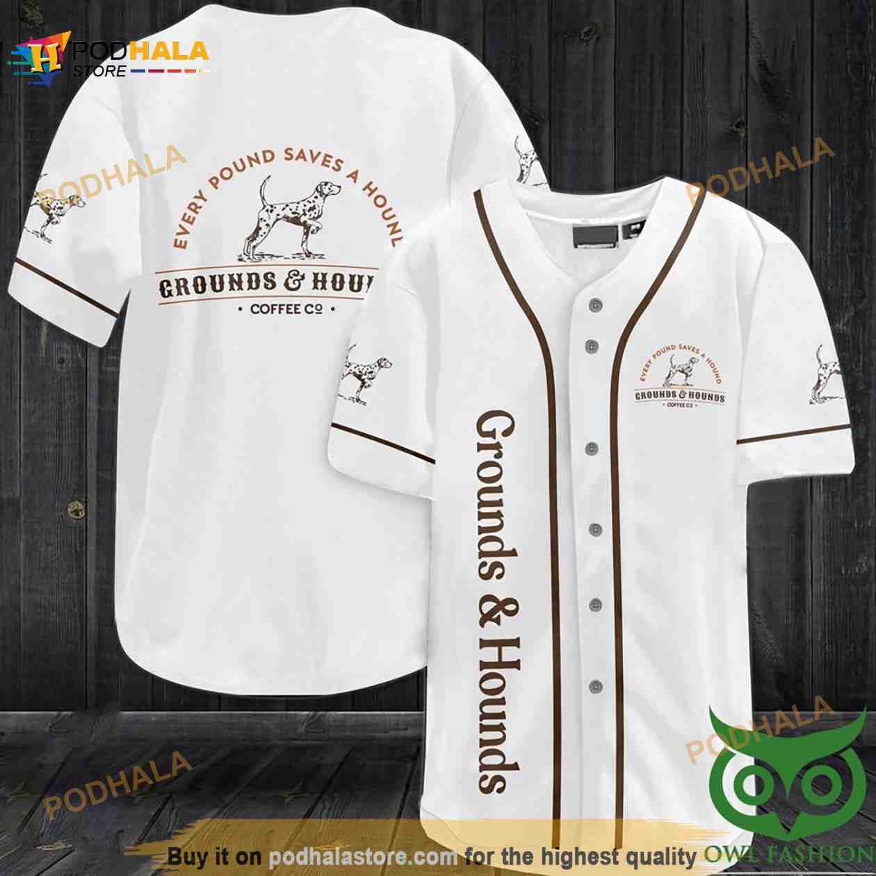 Grounds And Hounds 3d Baseball Jersey Shirt baseball jersey product view 1