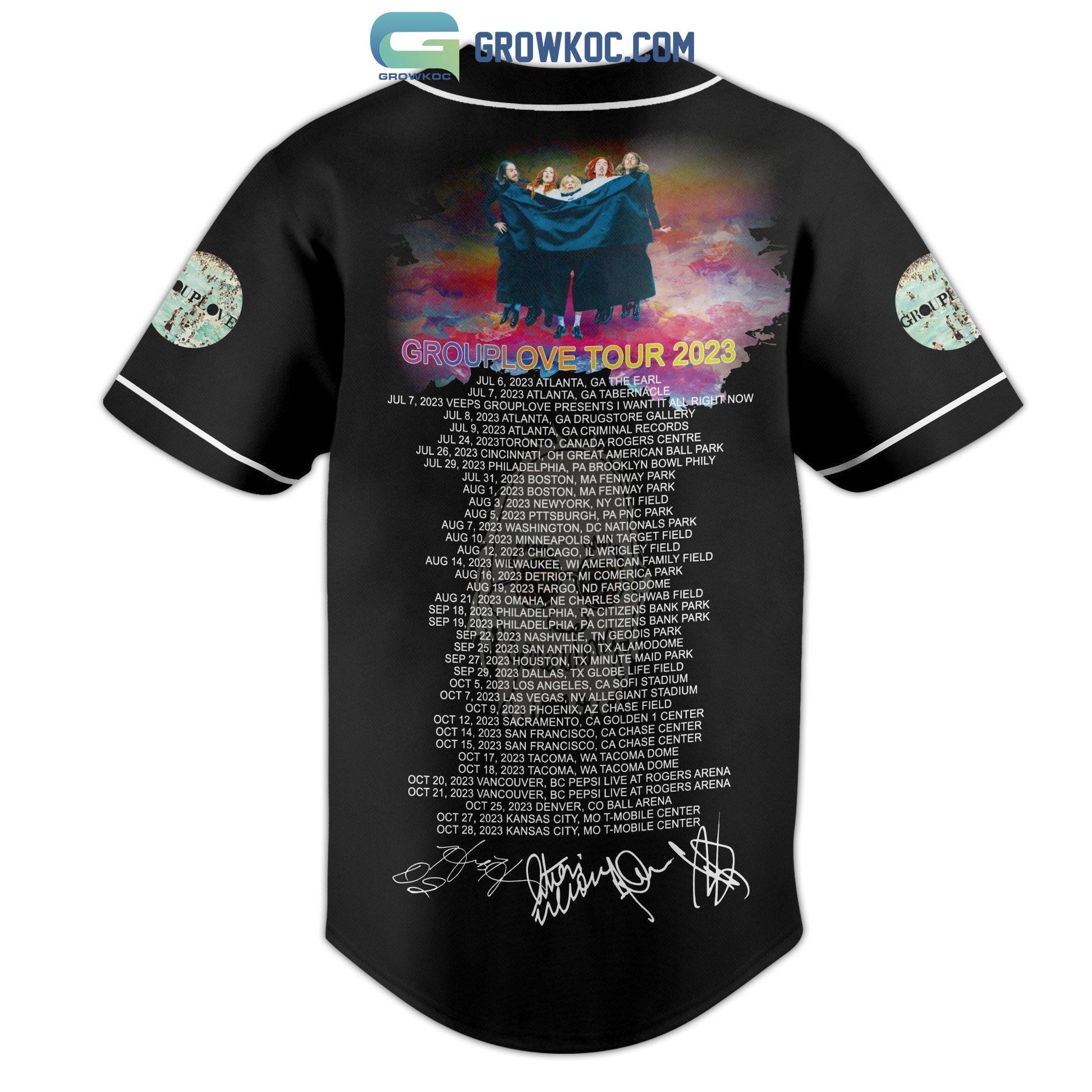 Grouplove Tour 2023 Baseball Jersey baseball jersey product view 3