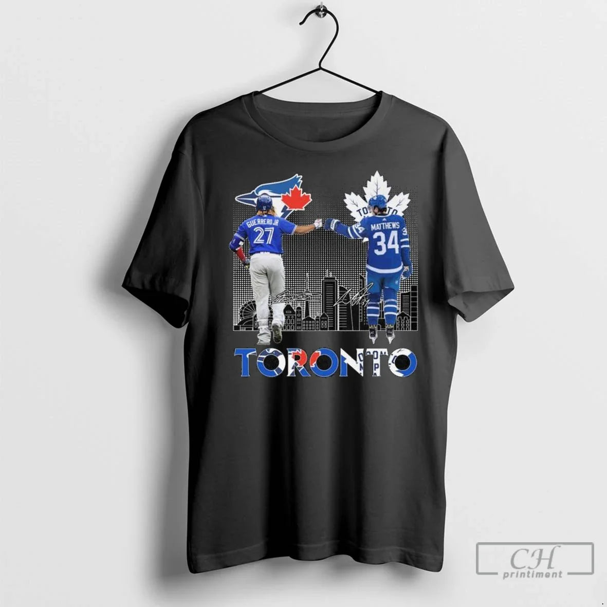 Guerrero Jr Toronto Blue Jays X Matthews Toronto Maple Leafs Skyline Signatures Long Sleve - T-Shirt, Sweatshirt, Hoodie