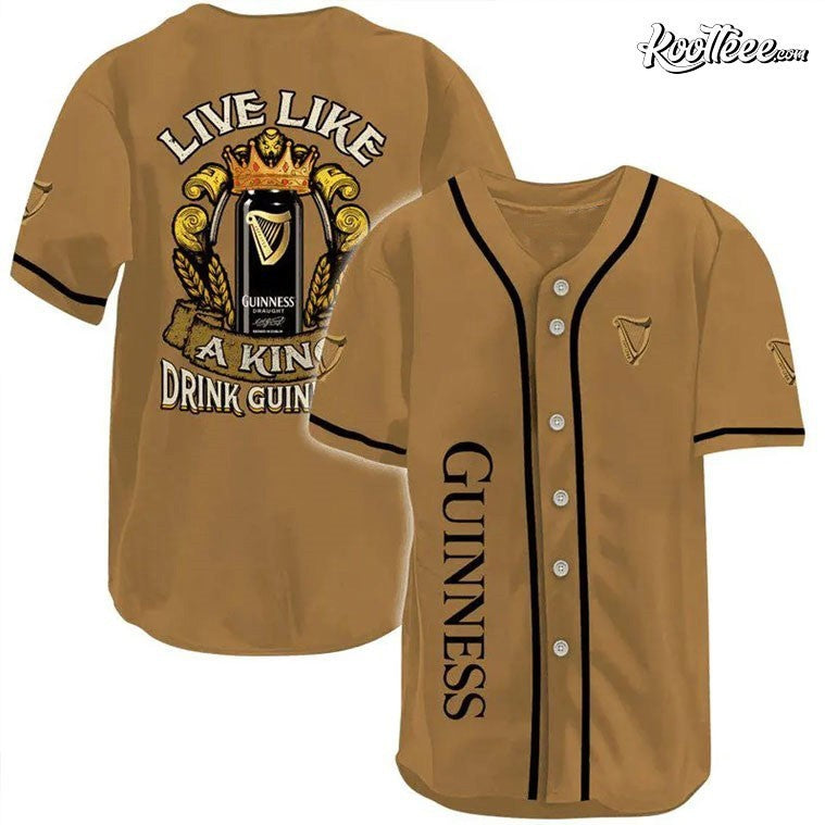 Guinness Beer Live Like A King Baseball Jersey baseball jersey product view 1