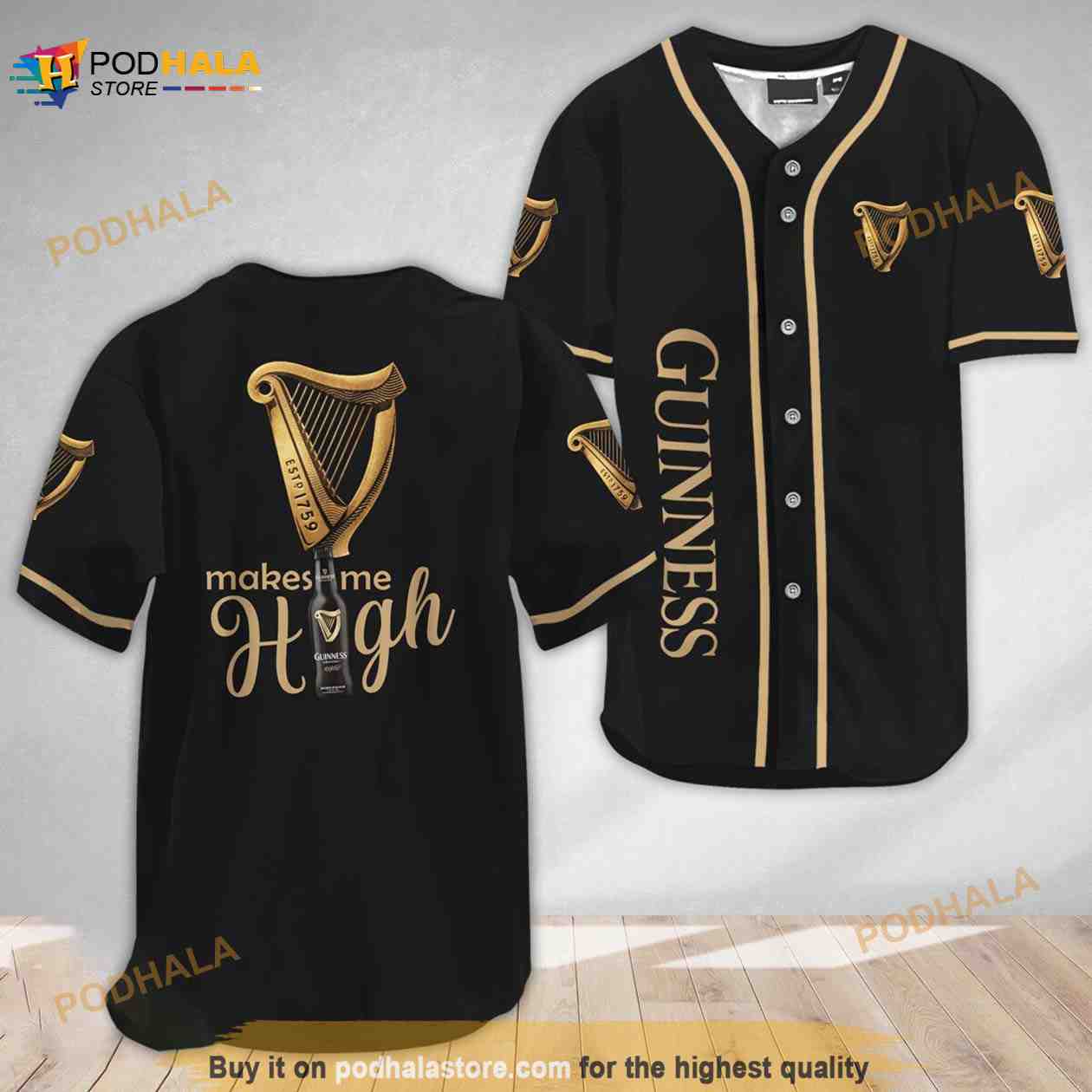 Guinness Beer Make Me High 3d Baseball Jersey baseball jersey product view 1