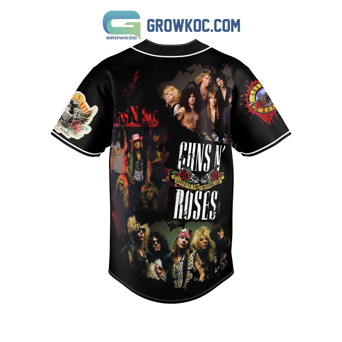 Gun N’ Roses Good Time Paradise City Baseball Jersey baseball jersey product view 3