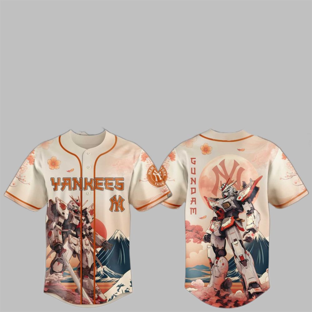 Gundam x Yankees 2025 Japan Jersey baseball jersey product view 1