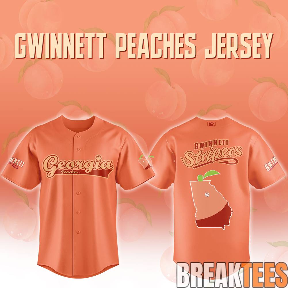 Gwinnett Stripers x Georgia Peaches Special Jersey sports jersey product view 1