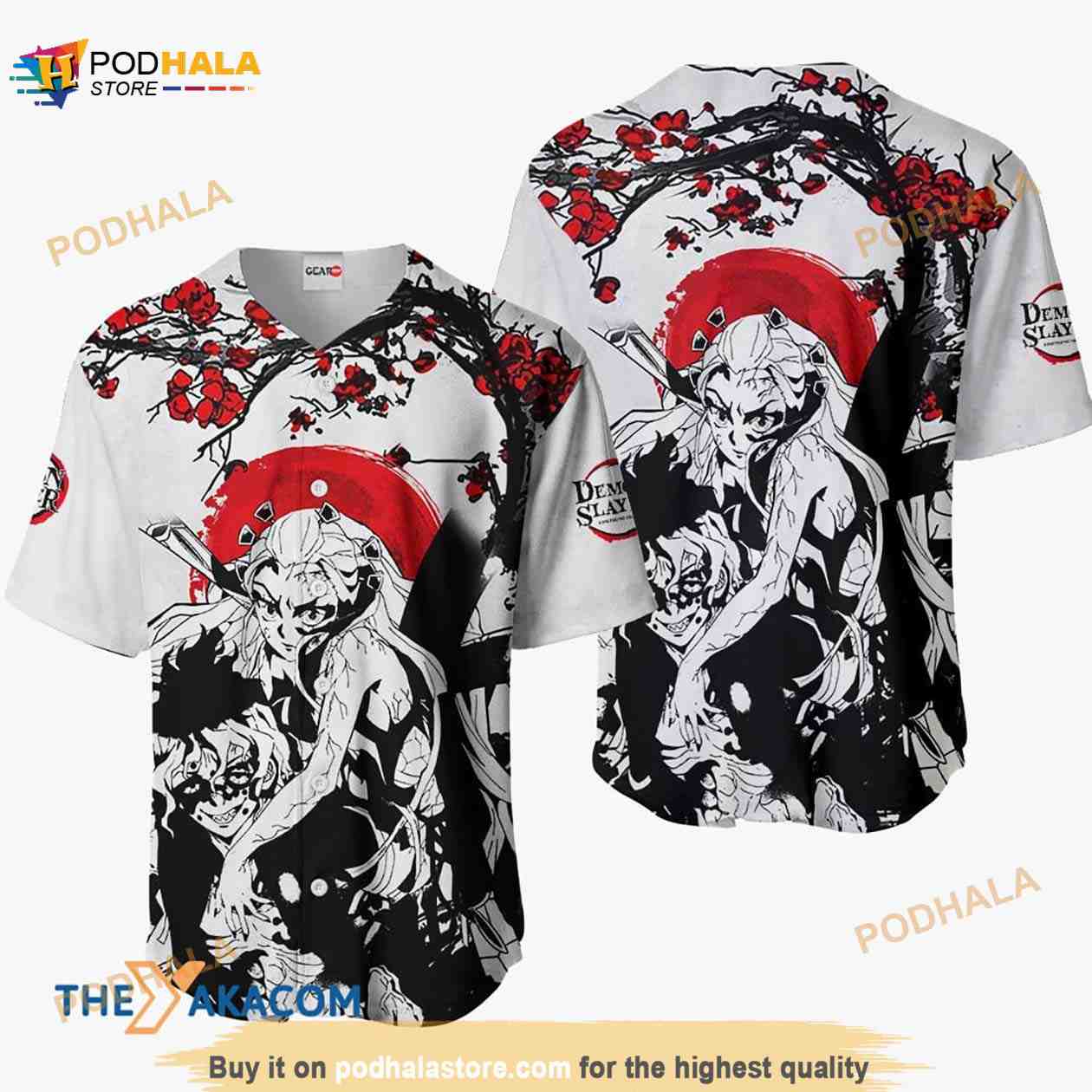 Gyutaro And Daki Kimetsu Anime Japan Style 3D Baseball Jersey Shirt baseball jersey product view 1