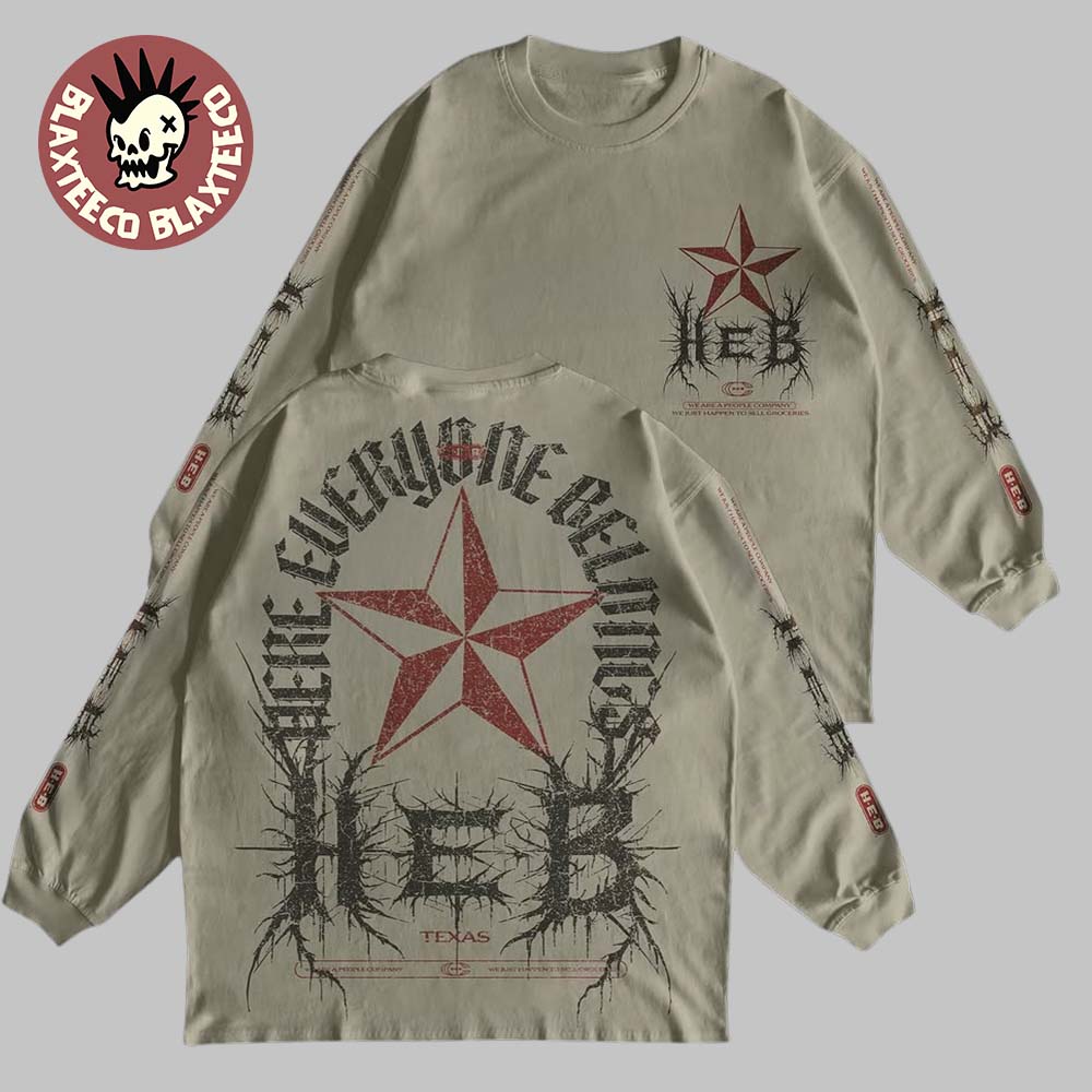 HEB Austin Texas X Connor Dwyer 2025 Heavy Metal Style Inspired With The Health Alliance Lone Star Sand Long Sleeve Tee - T-Shirt, Sweatshirt, Hoodie