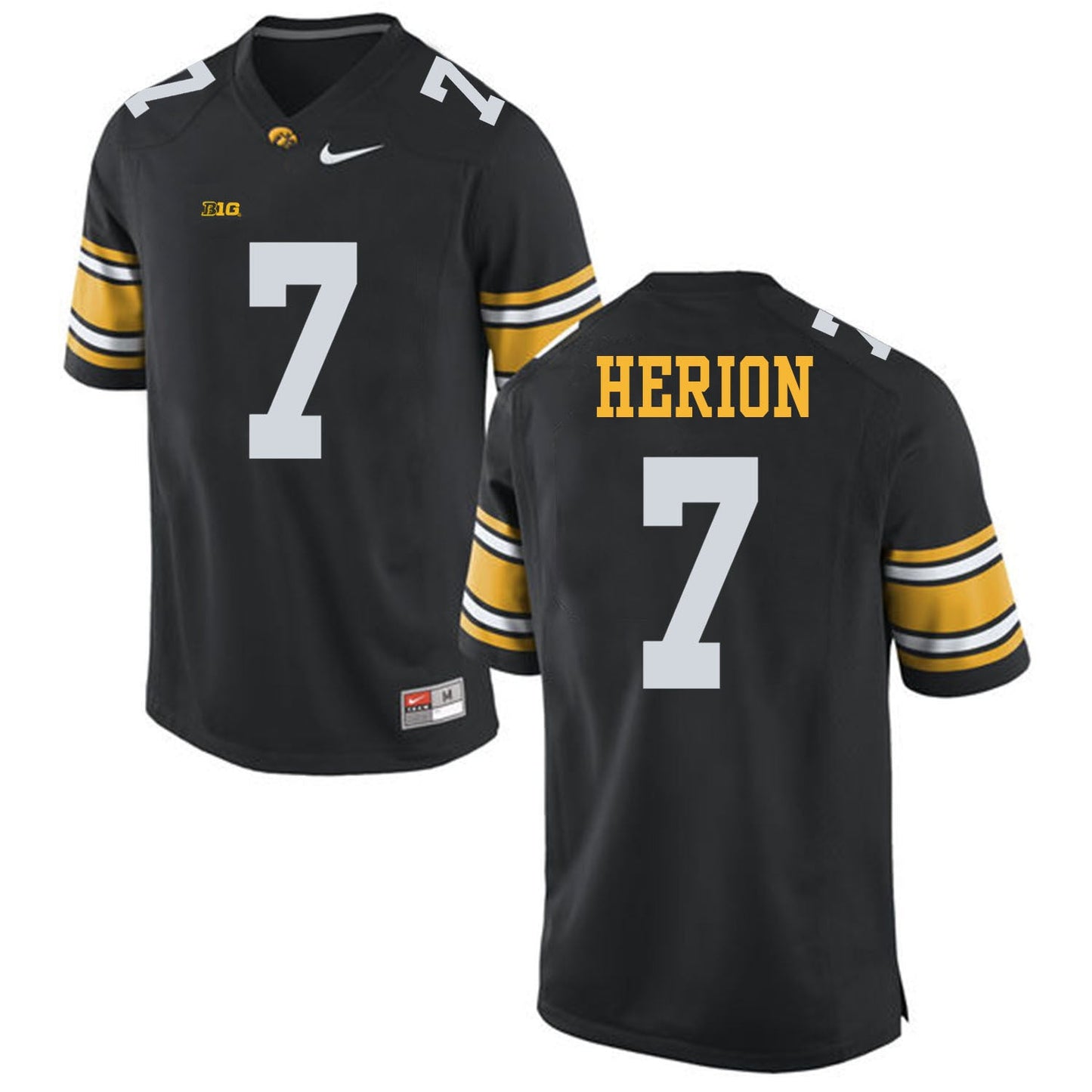 HERION 7 Black College Football Jersey football jersey product view 1