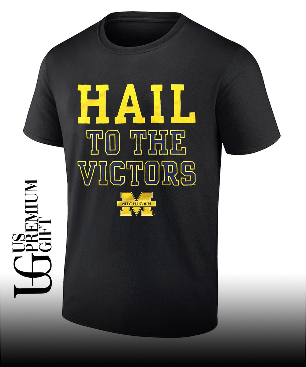 Hail to the victors Michigan Wolverines logo shirt Unisex T-shirt, Sweatshirt, Hoodie, Long Sleeve Tee - T-Shirt, Sweatshirt, Hoodie