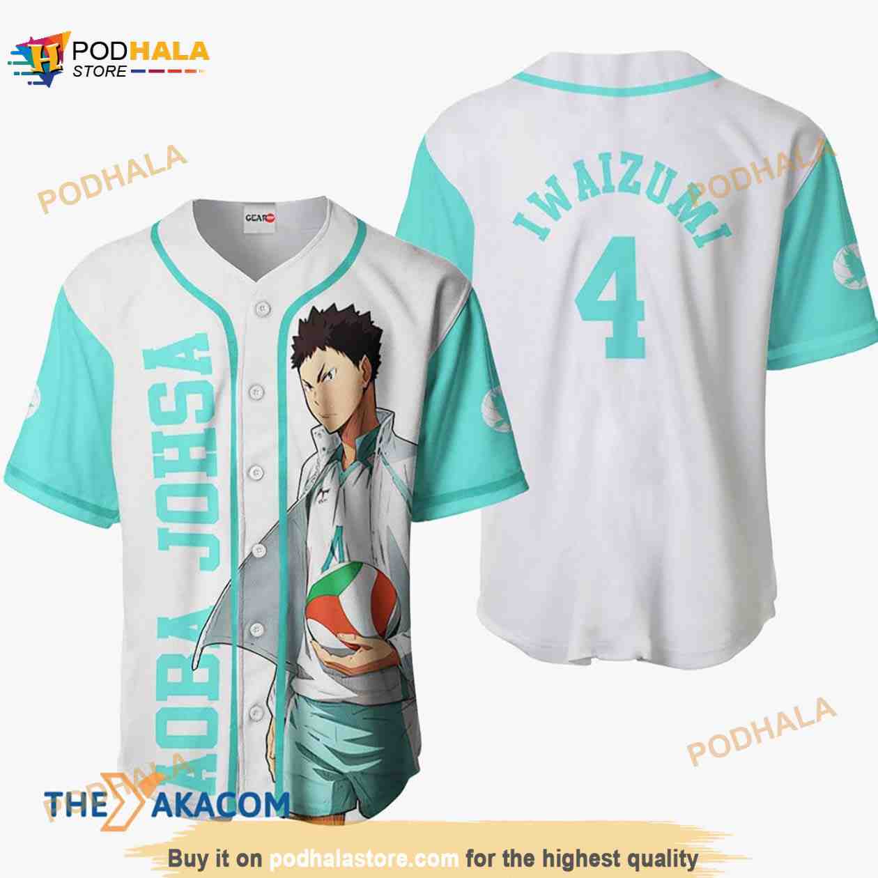 Hajime Iwaizumi Haikyuu Anime 3D Baseball Jersey Shirt baseball jersey product view 1