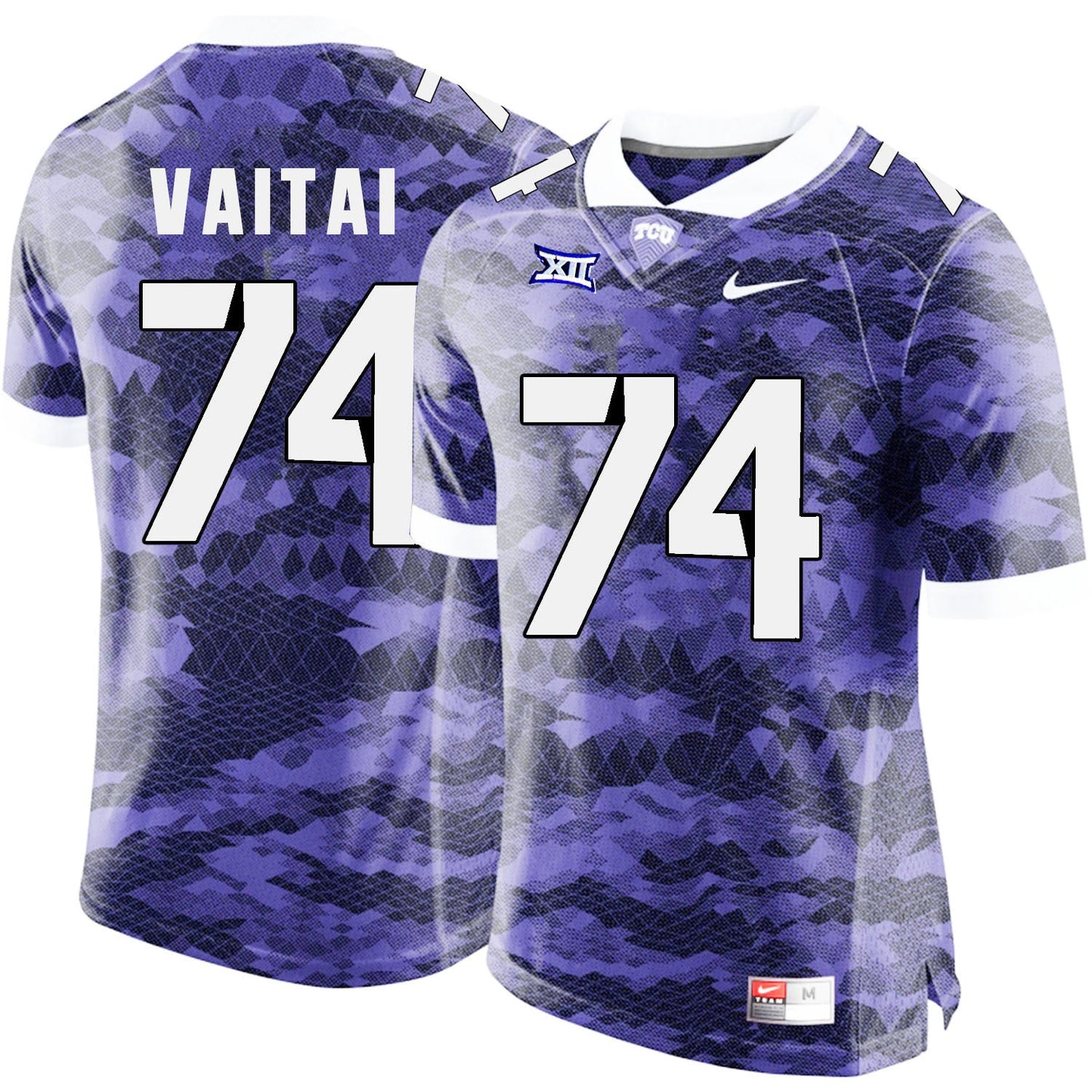 Halapoulivaati Vaitai 74 Purple College Football Jersey football jersey product view 1
