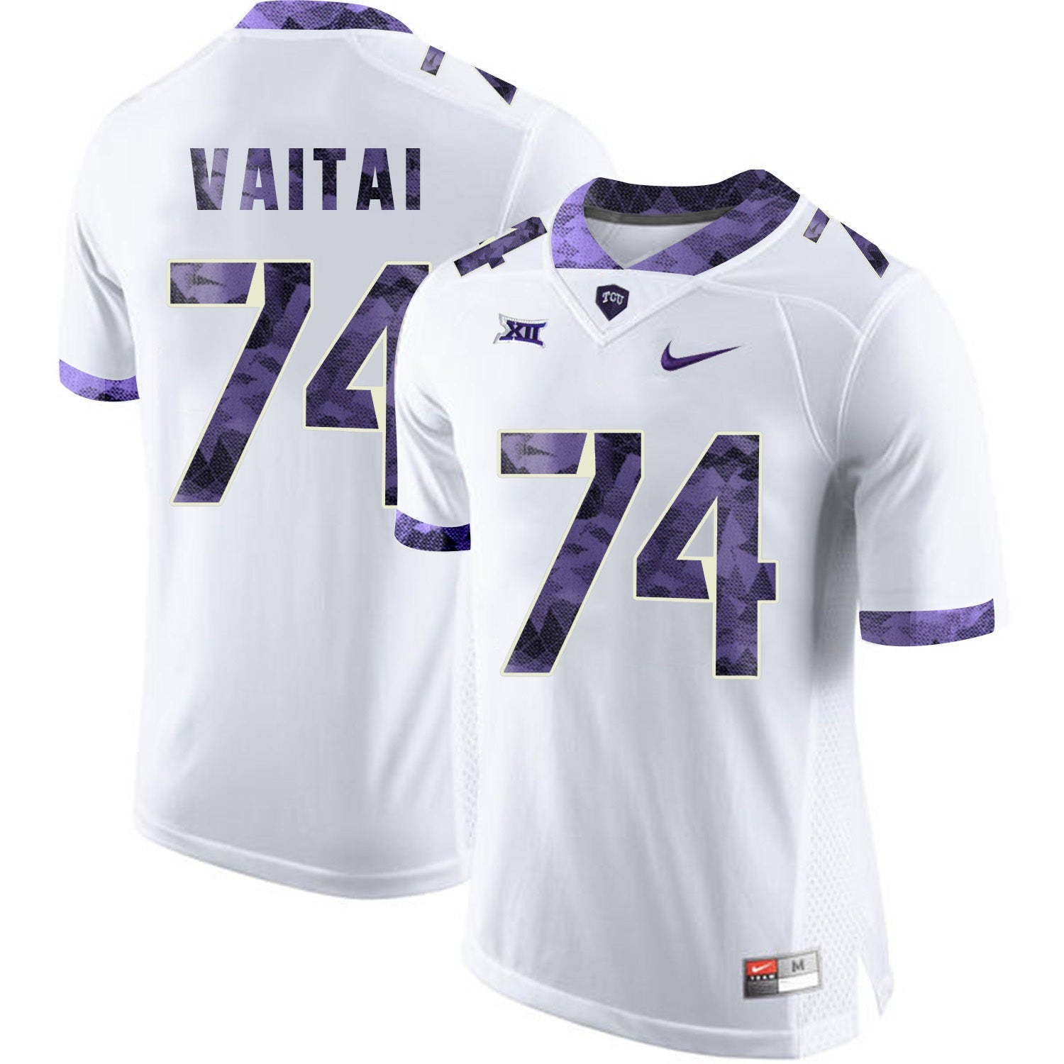 Halapoulivaati Vaitai 74 White College Football Jersey football jersey product view 1