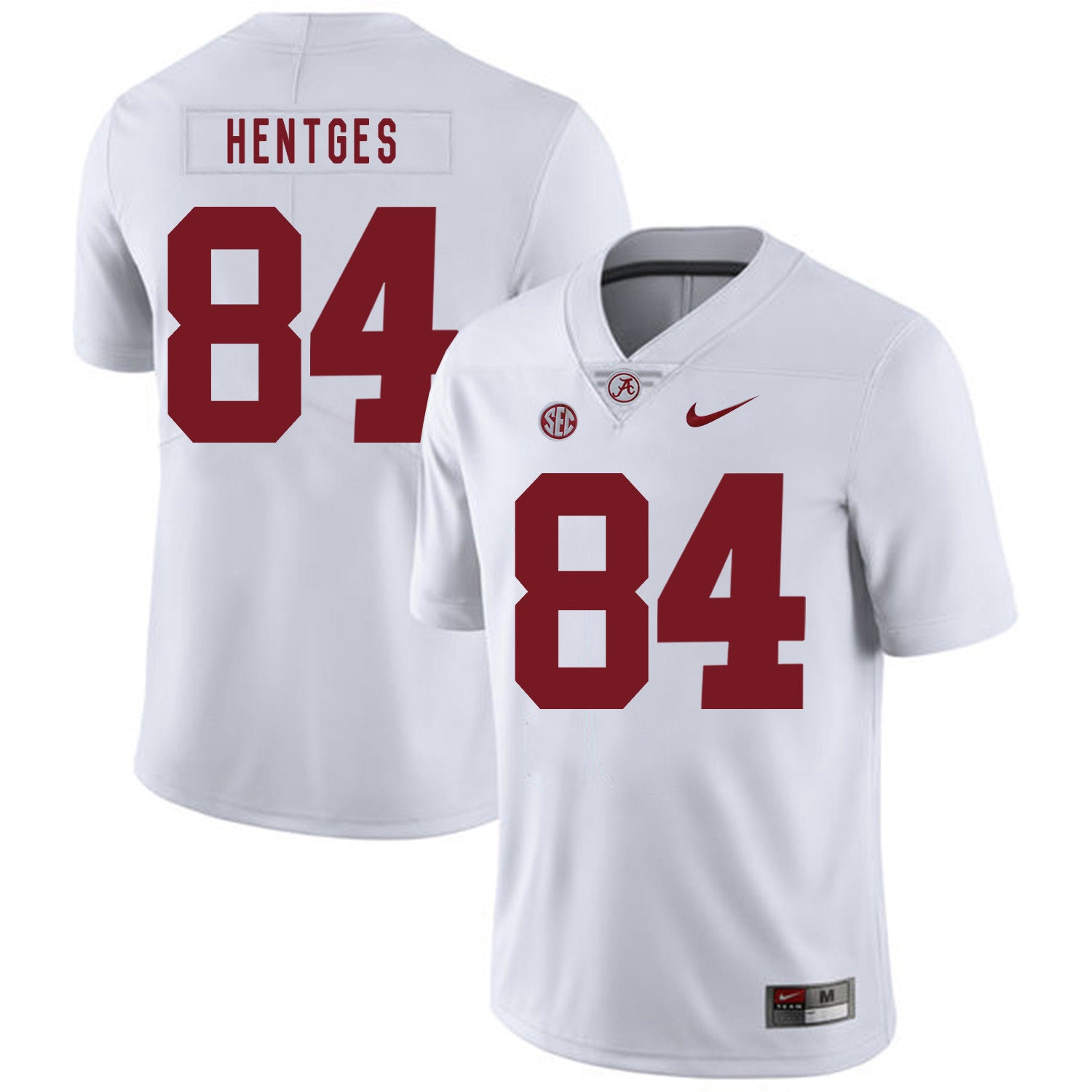 Hale Hentges 84 White .2jpg College Football Jersey football jersey product view 1
