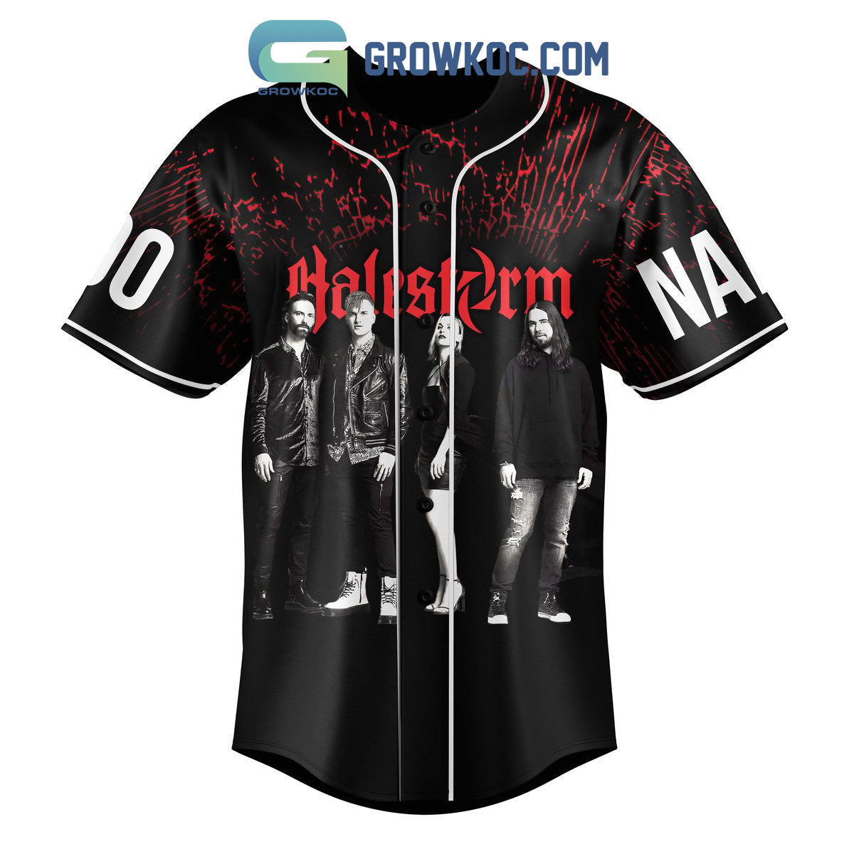 Halestorm Fall Tour 2023 The Warning And New Years Day Personalized Baseball Jersey baseball jersey product view 1