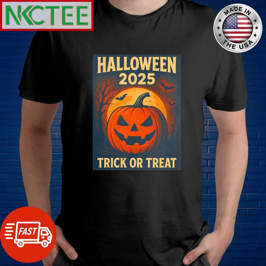 Halloween 2025 trick or treat shirt Unisex T-shirt, Sweatshirt, Hoodie, Long Sleeve Tee - T-Shirt, Sweatshirt, Hoodie