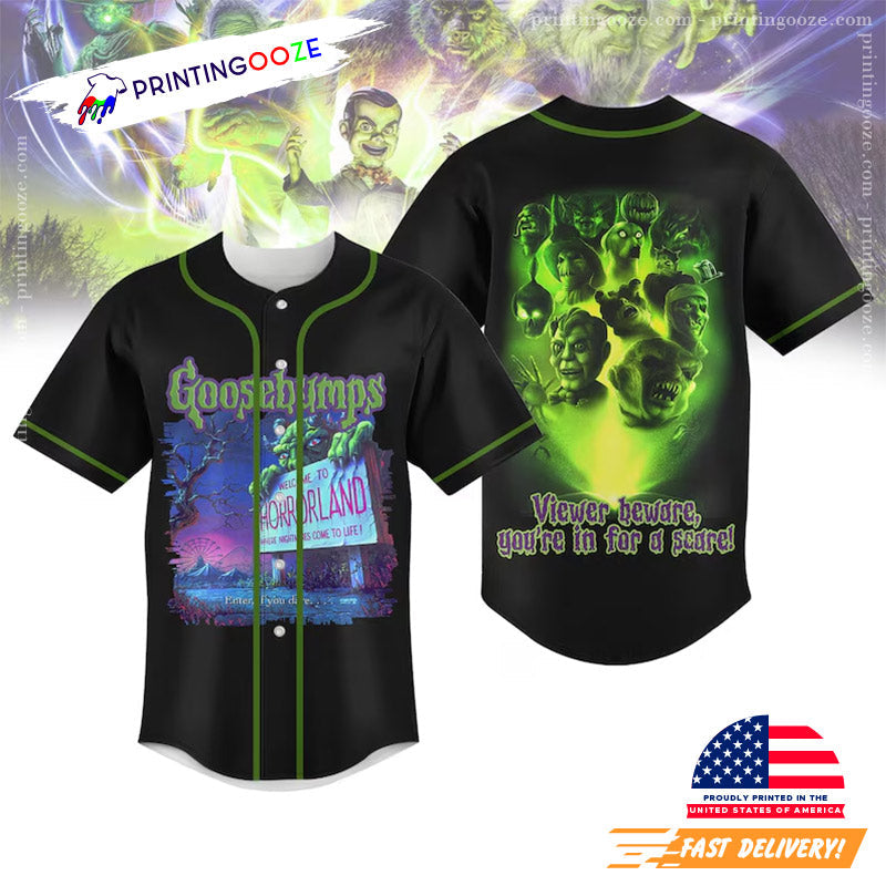 Halloween Goosebumps Baseball Jersey baseball jersey product view 1