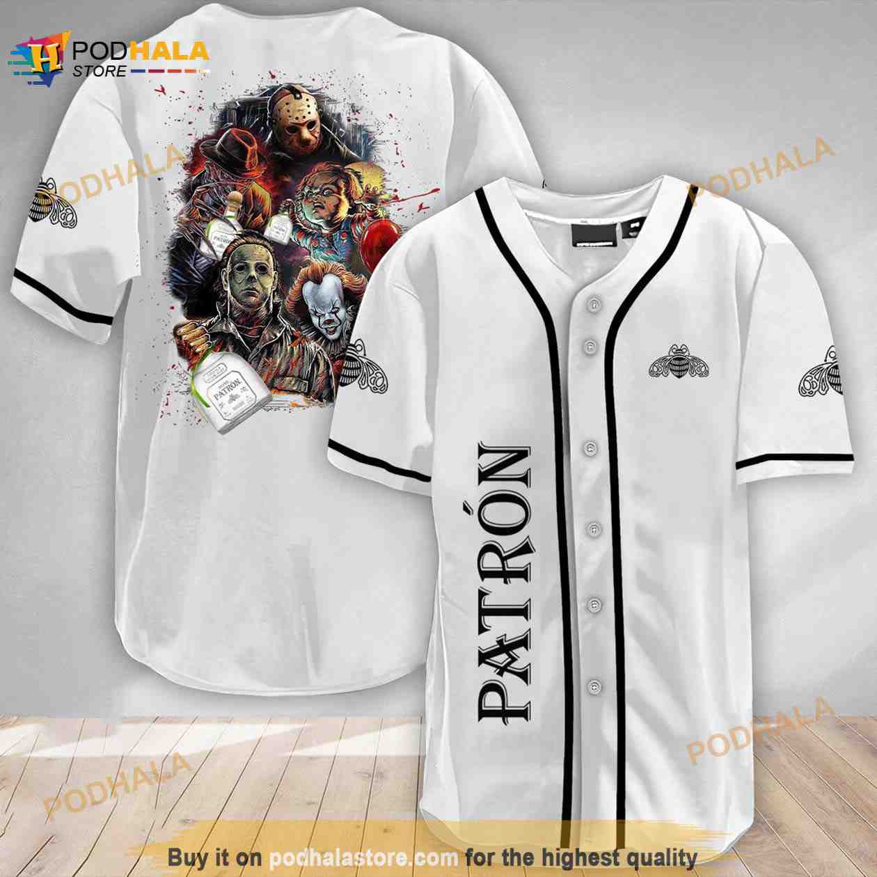 Halloween Horror Characters Tequila Patron 3d Baseball Jersey baseball jersey product view 1