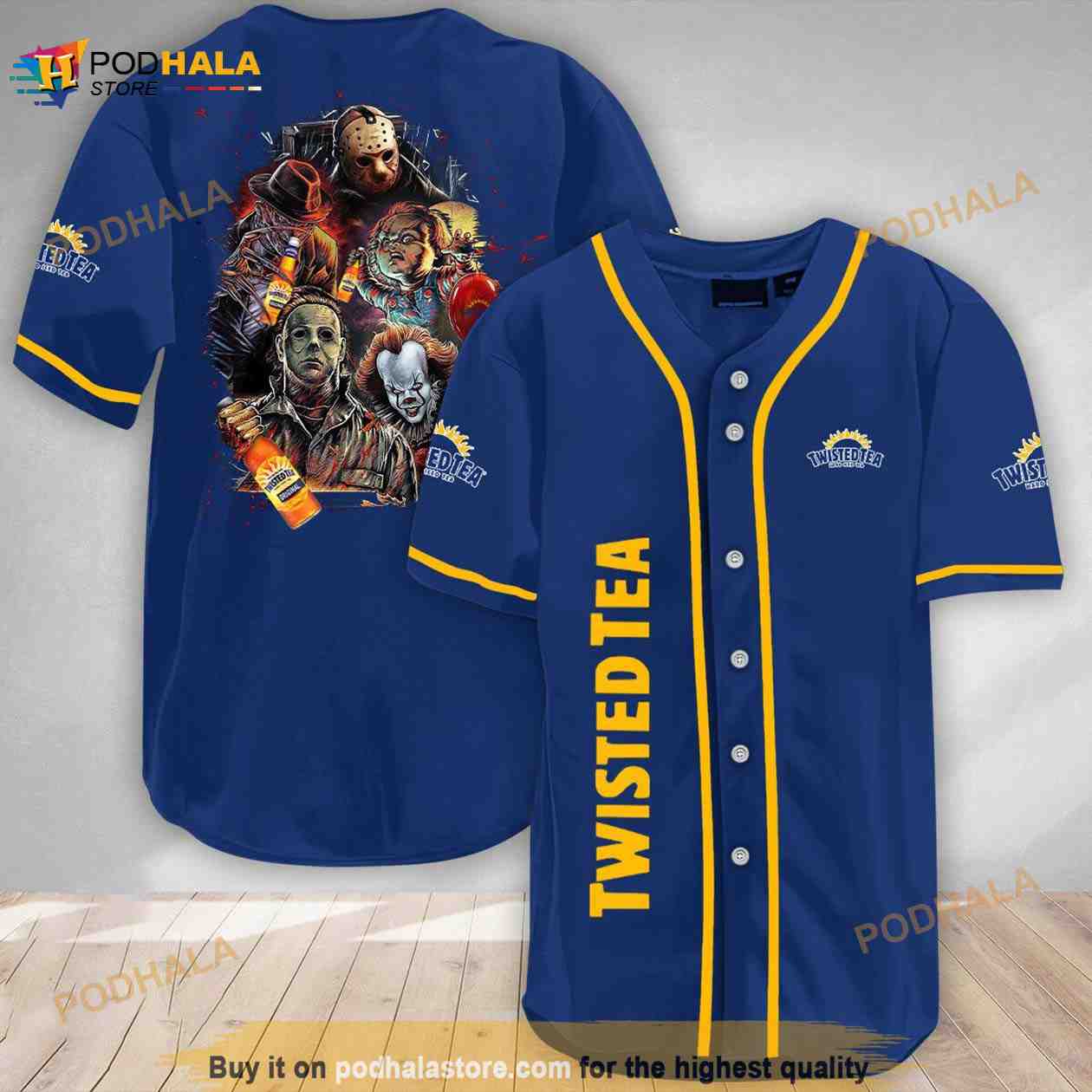 Halloween Horror Characters Twisted Tea 3d Baseball Jersey baseball jersey product view 1