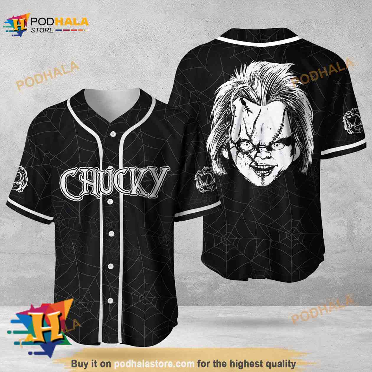 Halloween Horror Chucky 3D Baseball Jersey baseball jersey product view 1