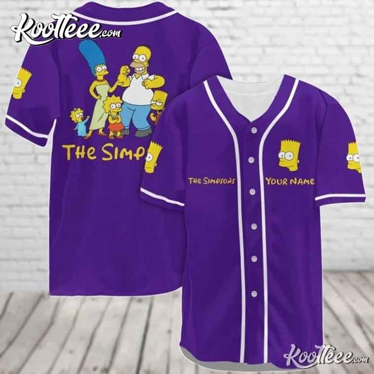 Halloween The Simpsons Family Custom Baseball Jersey baseball jersey product view 1