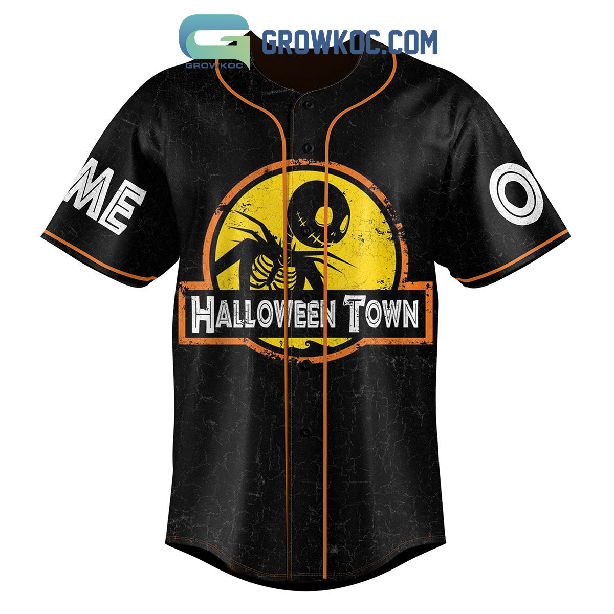 Halloween Town All Work And No Scare Makes Jack A Dull Boy Personalized Baseball Jersey baseball jersey product view 3