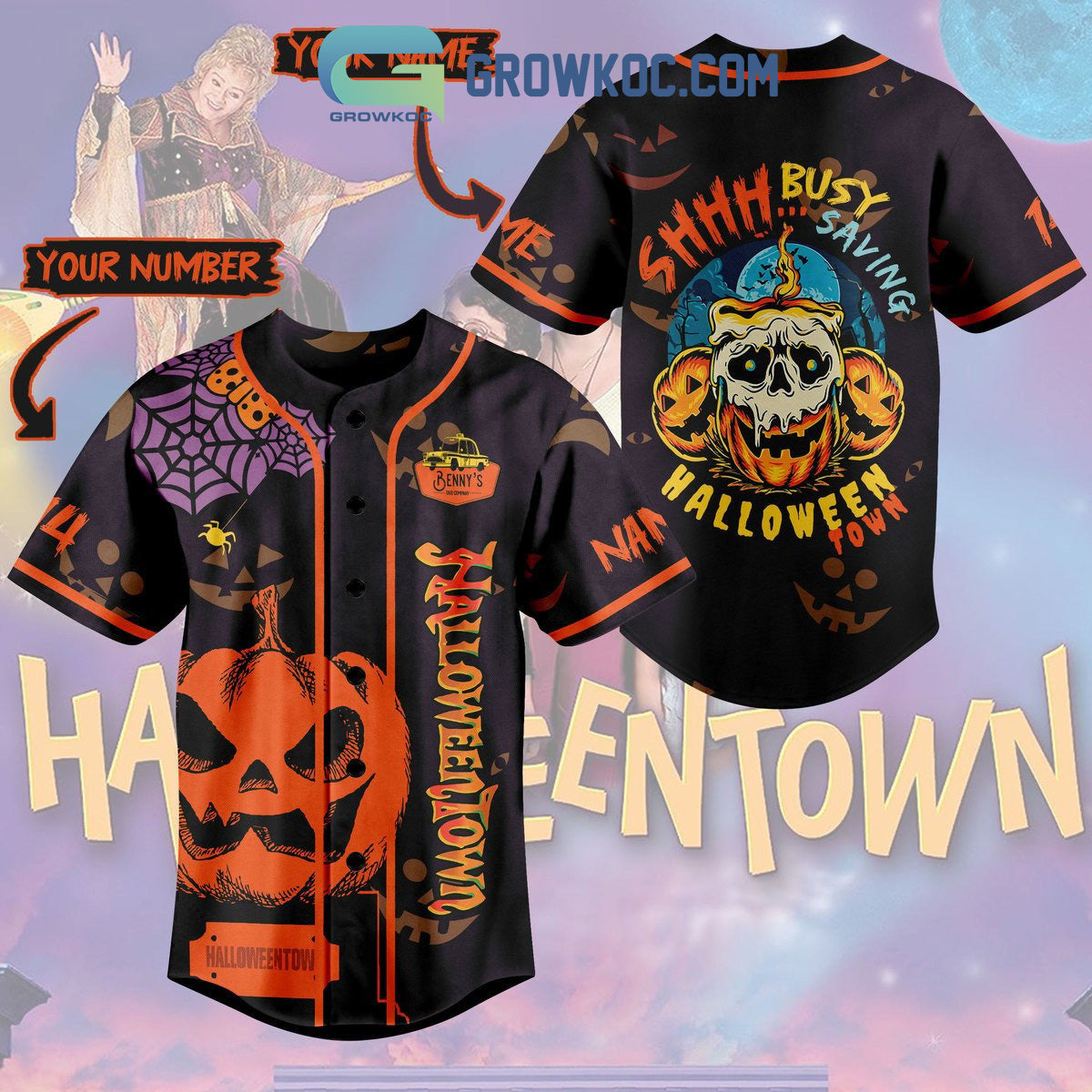 Halloween Town Busy Saving Personalized Baseball Jersey baseball jersey product view 1