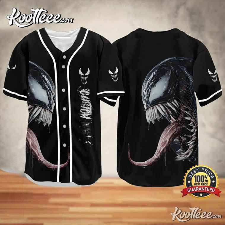 Halloween Venom Custom Baseball Jersey baseball jersey product view 1