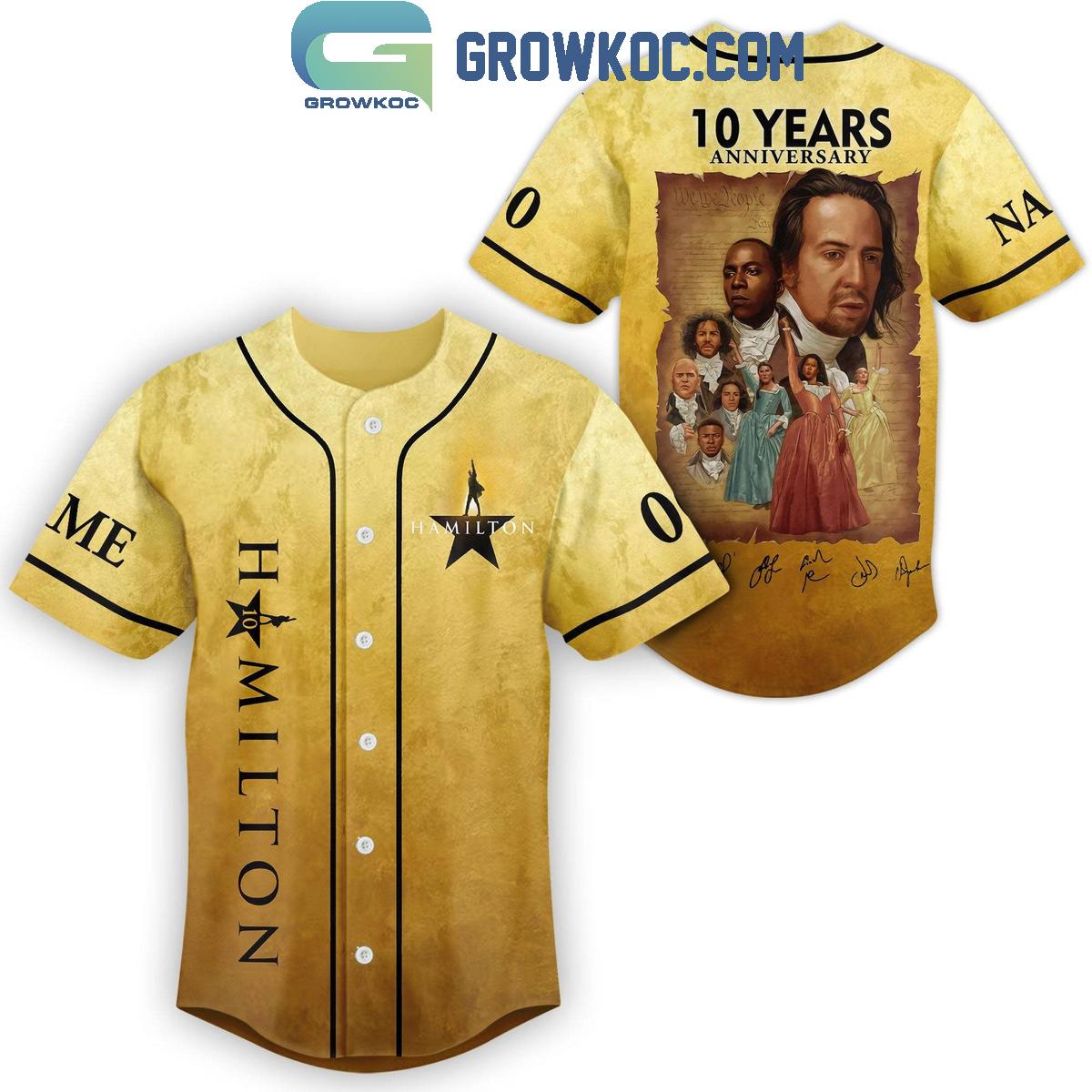 Hamilton 10 Years Anniversary Baseball Jersey baseball jersey product view 1