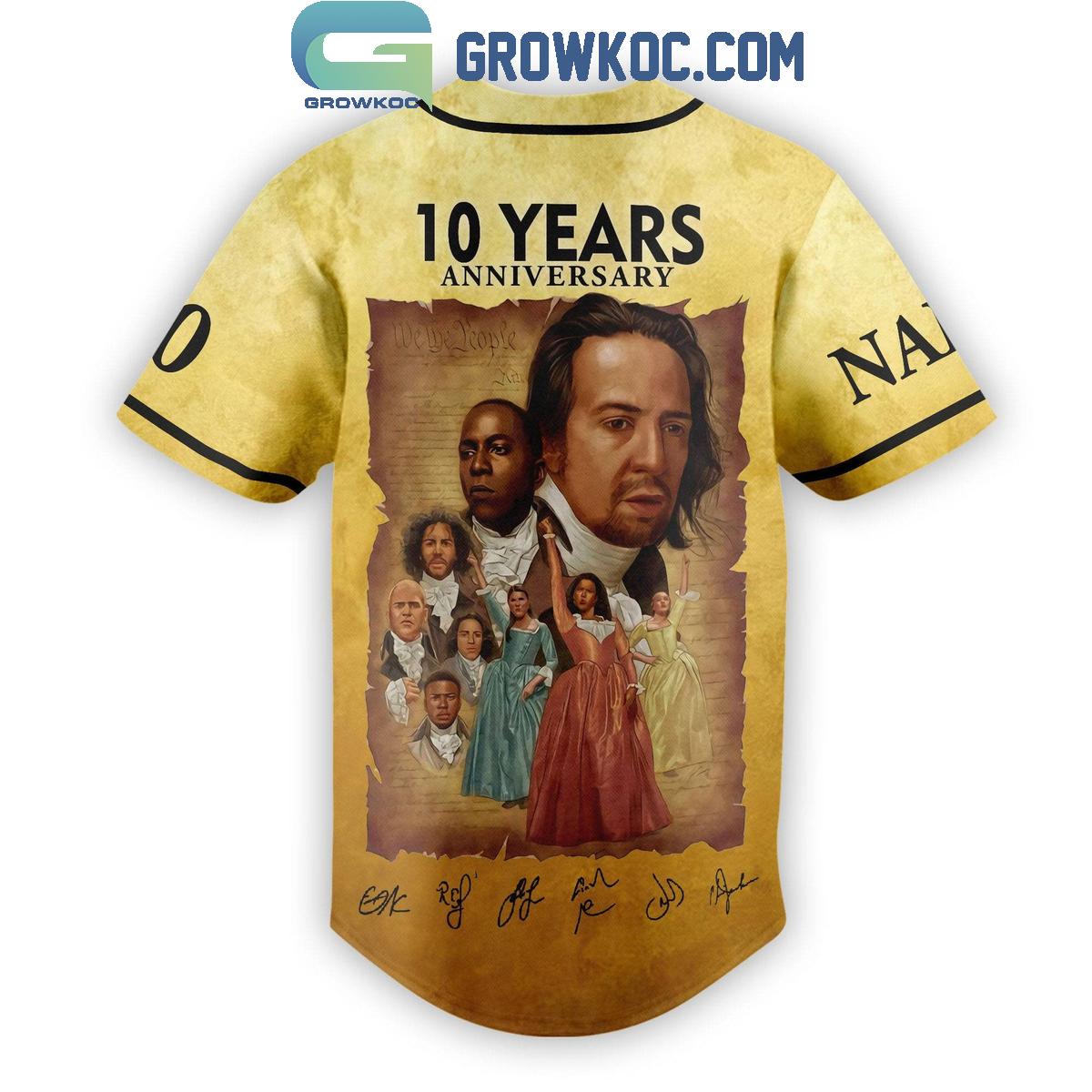 Hamilton 10 Years Anniversary Baseball Jersey baseball jersey product view 3