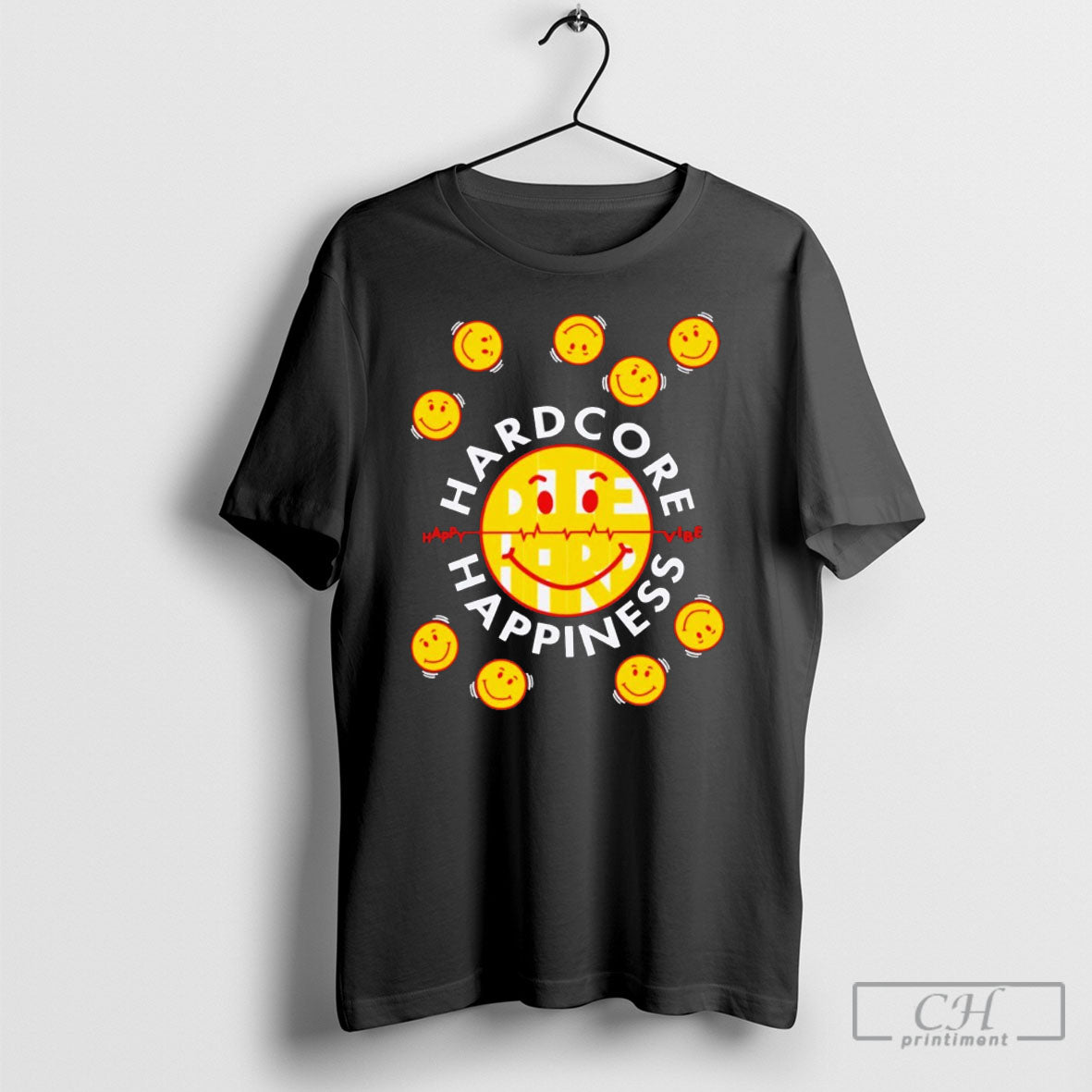 Hardcore Happiness 90s Retro Shirts Unisex T-shirt, Sweatshirt, Hoodie, Long Sleeve Tee - T-Shirt, Sweatshirt, Hoodie