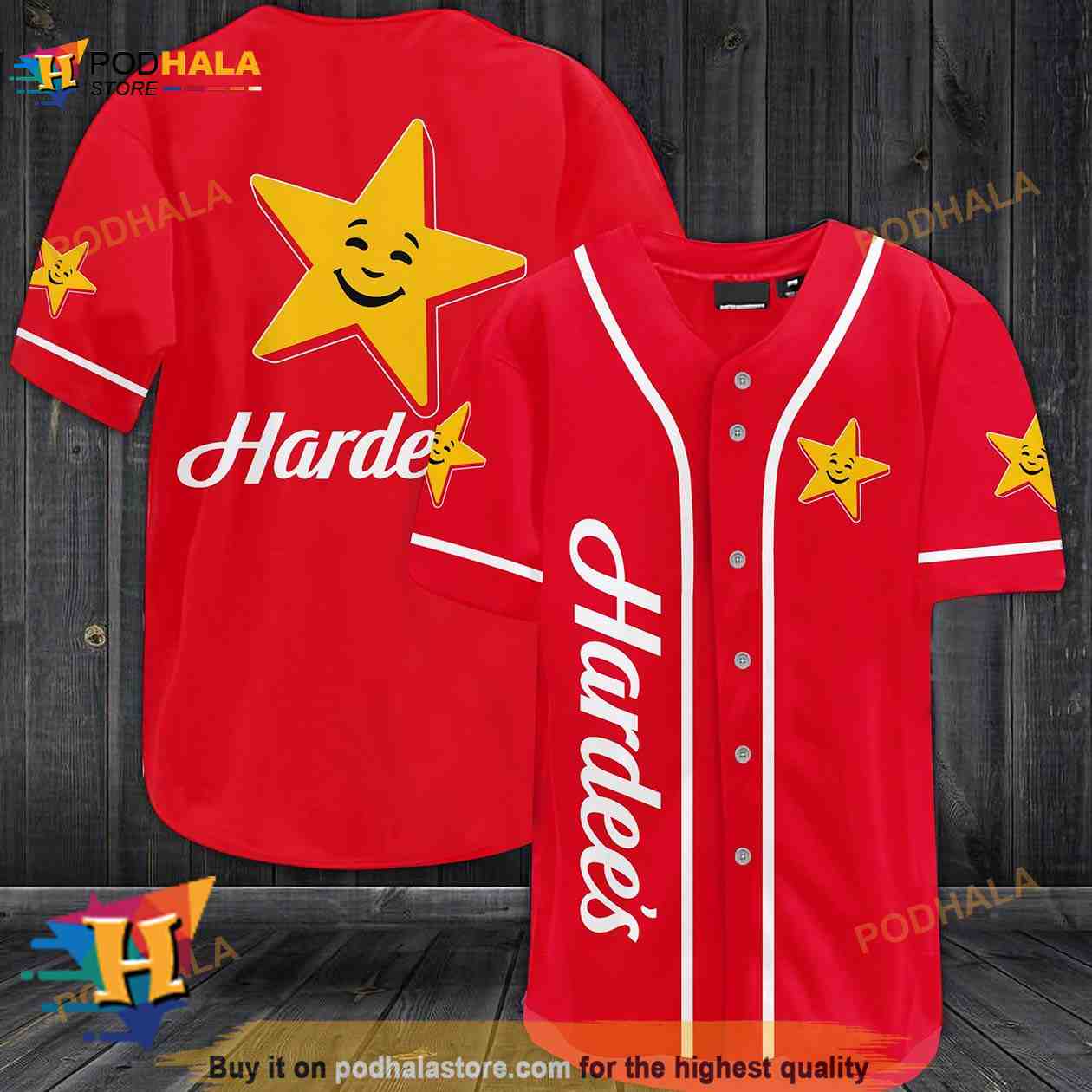 Hardee’s 3D Baseball Jersey baseball jersey product view 1