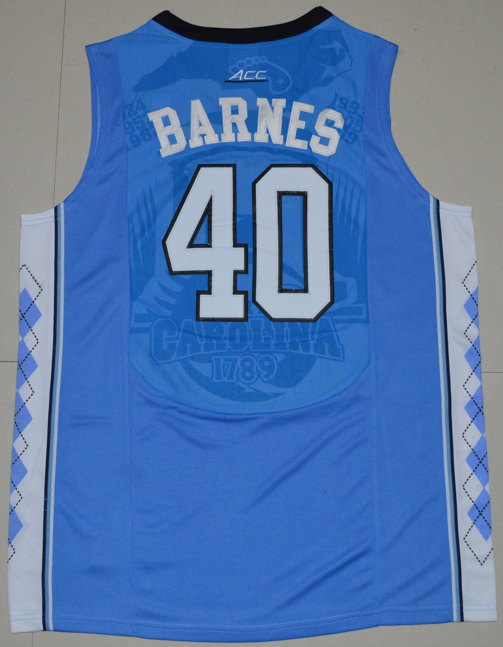 Harrison Barnes 40 Carolina Blue1 College Football Jersey football jersey product view 1