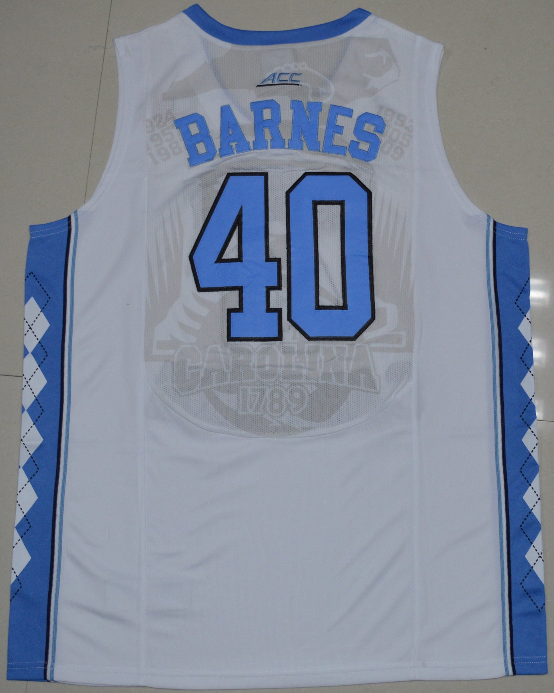 Harrison Barnes 40 White College Football Jersey football jersey product view 1