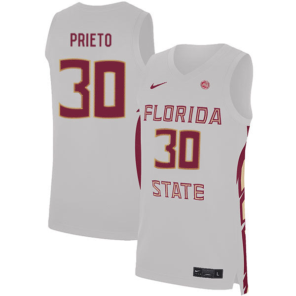 Harrison Prieto 30 White College Football Jersey football jersey product view 1