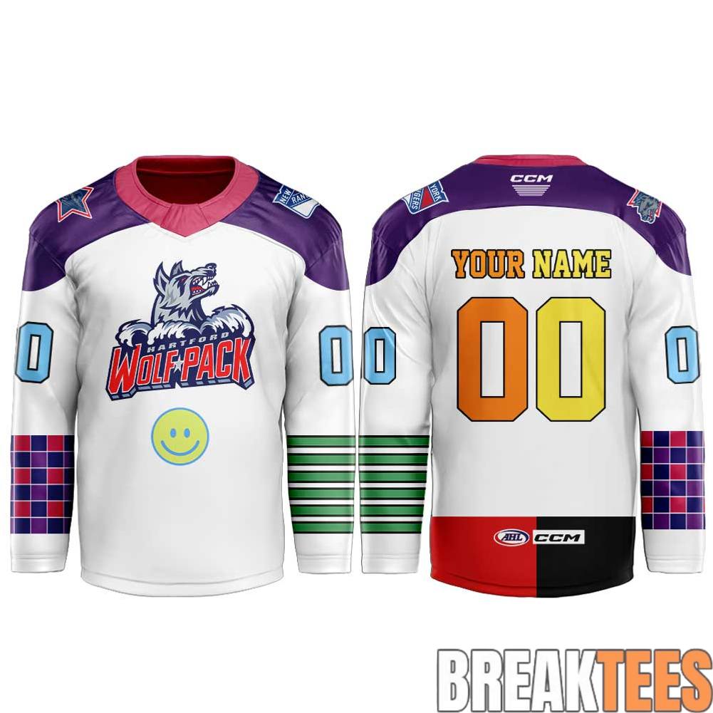 Hartford Wolf Pack Specialty Warmup Custom Hockey Jersey hockey jersey product view 2
