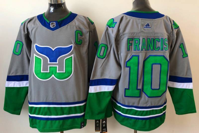 Hartford Whalers #10 Ron Francis 10 Gray New Hockey Jersey hockey jersey product view 1