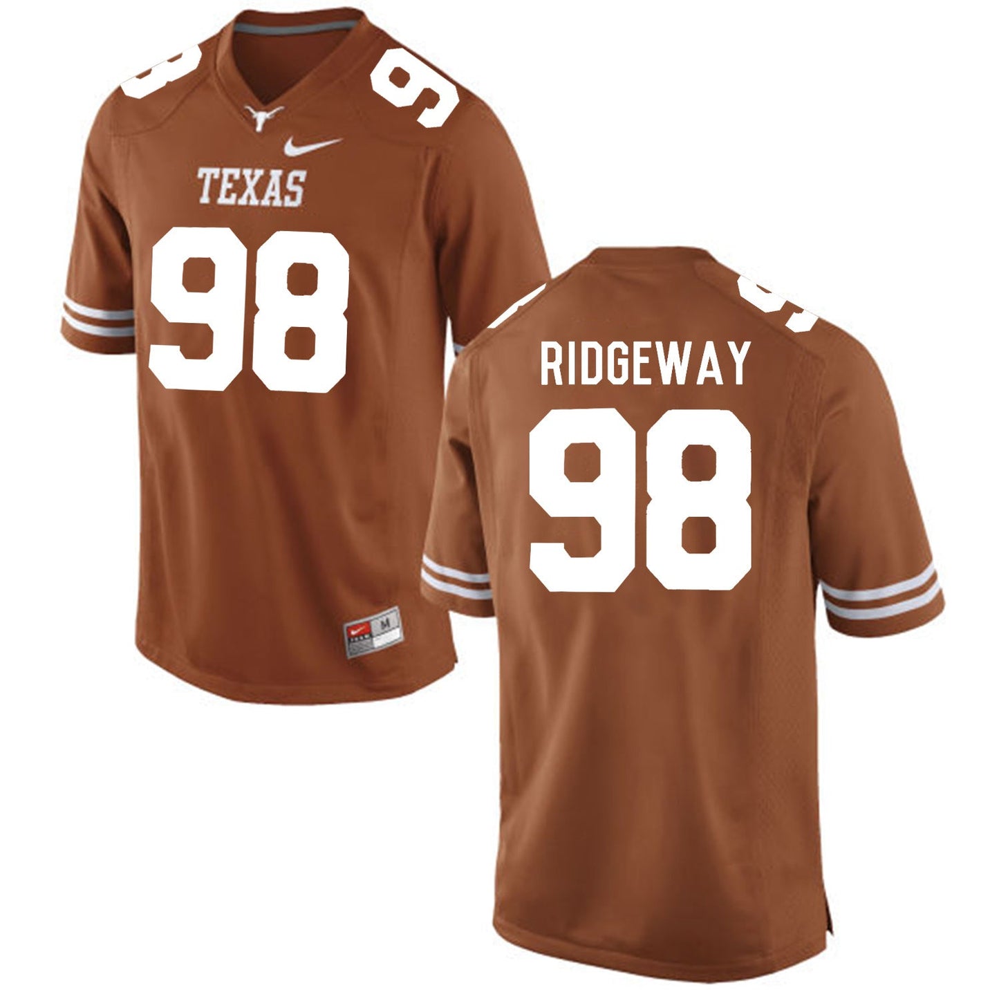 Hassan Ridgeway 98 Brunt Orange College Football Jersey football jersey product view 1