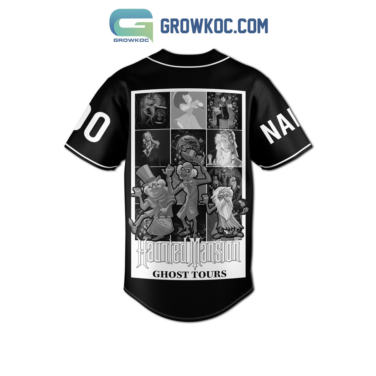 Haunted Mansion Ghost Tours Personalized Baseball Jersey baseball jersey product view 2