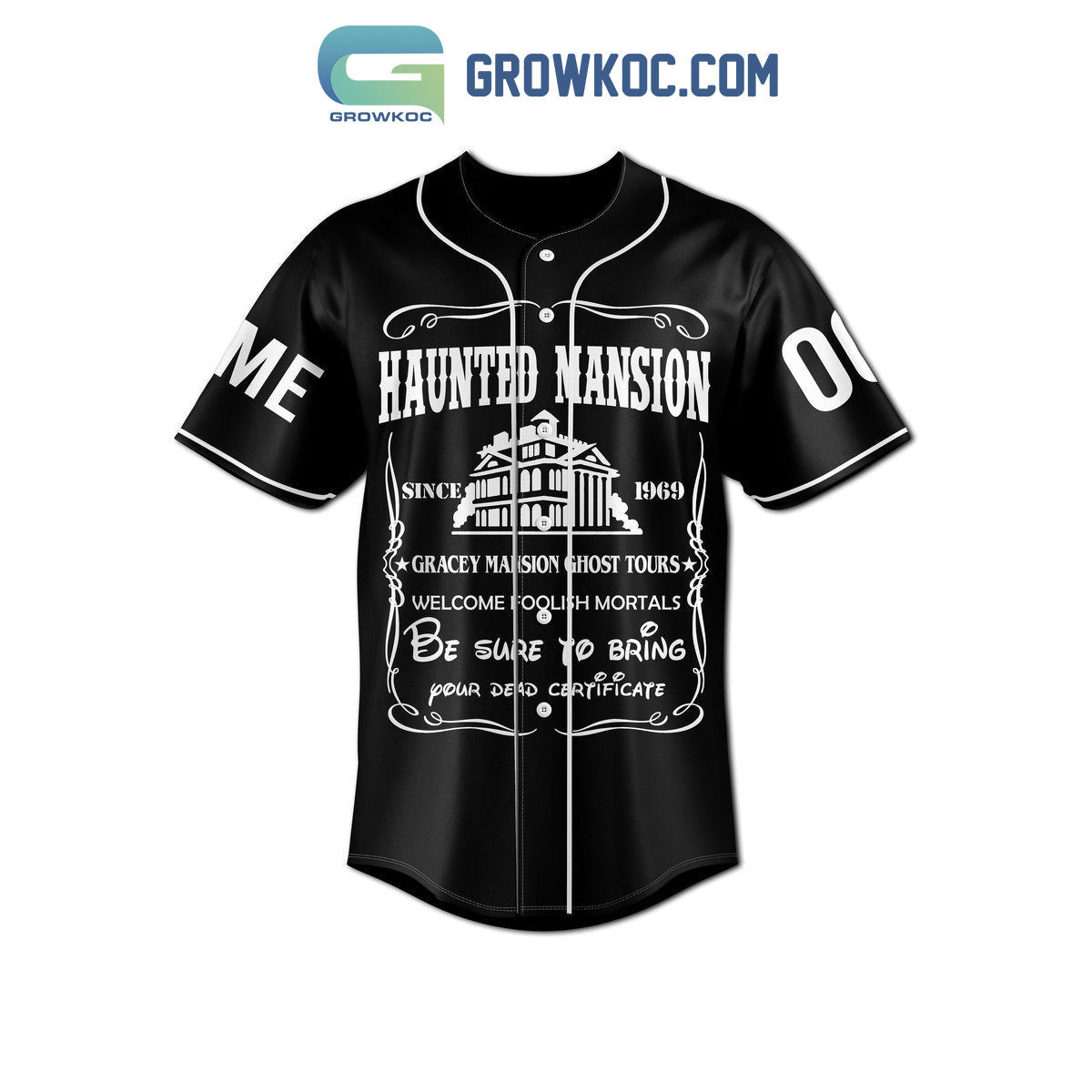 Haunted Mansion Ghost Tours Personalized Baseball Jersey baseball jersey product view 3