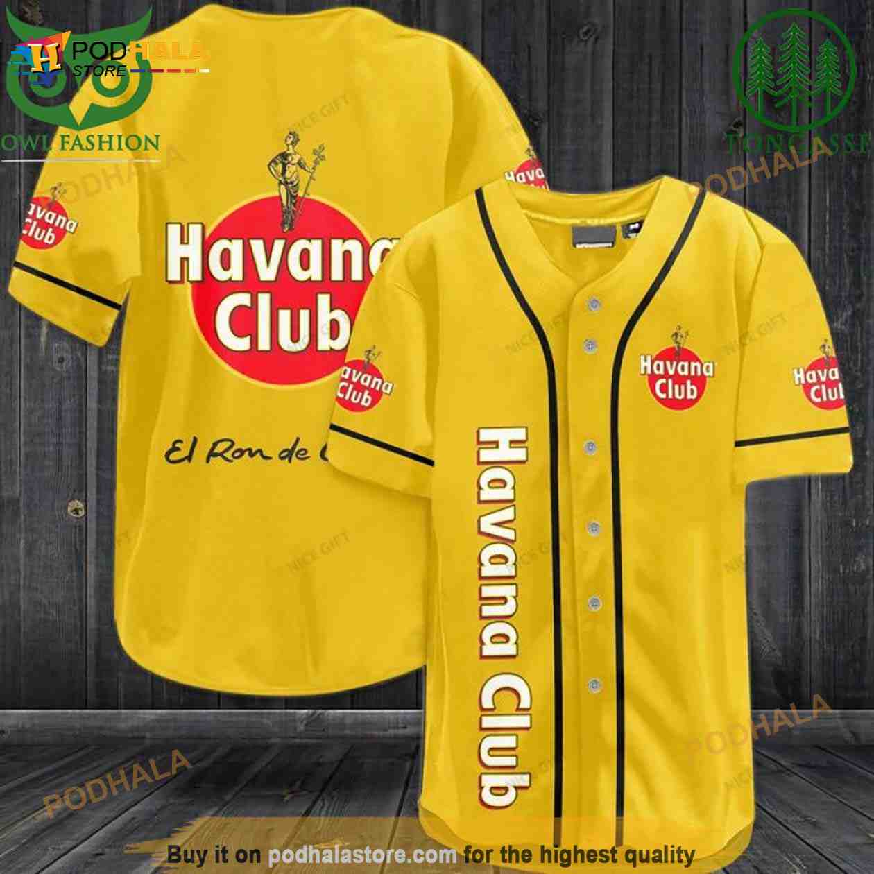 Havana Club 3D Baseball Jersey Shirt baseball jersey product view 1