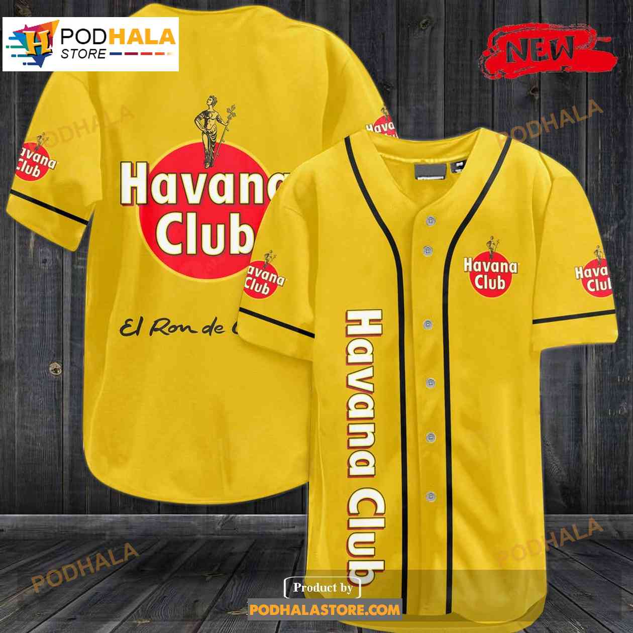 Havana Club Rum Baseball Jersey baseball jersey product view 1