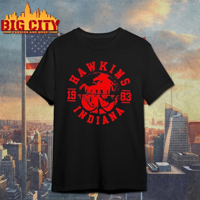 Hawkins 1983 Indiana Upside Down Shirt Unisex T-shirt, Sweatshirt, Hoodie, Long Sleeve Tee - T-Shirt, Sweatshirt, Hoodie